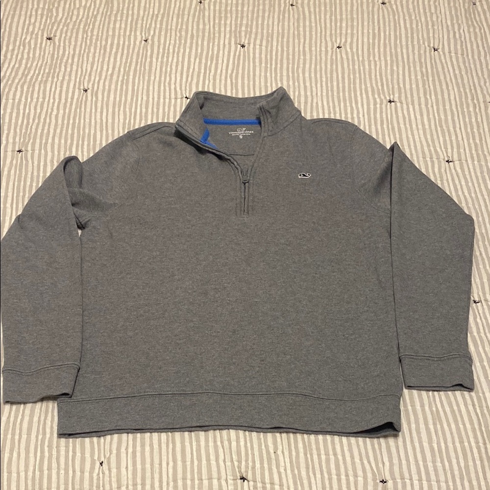 Vineyard Vines Gray Zip Up Sweater
